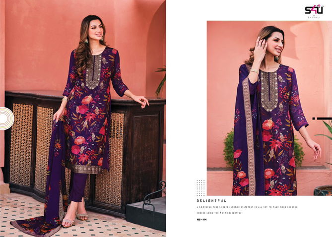 Nusrat By S4u Organza jacquard Designer Kurti With Bottom Dupatta Wholesale Shop In Surat
